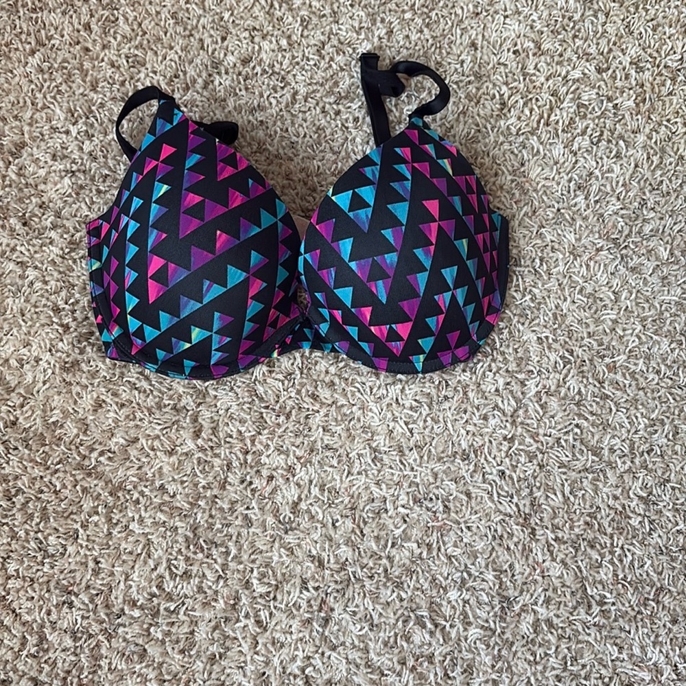 Pink padded push-up bra